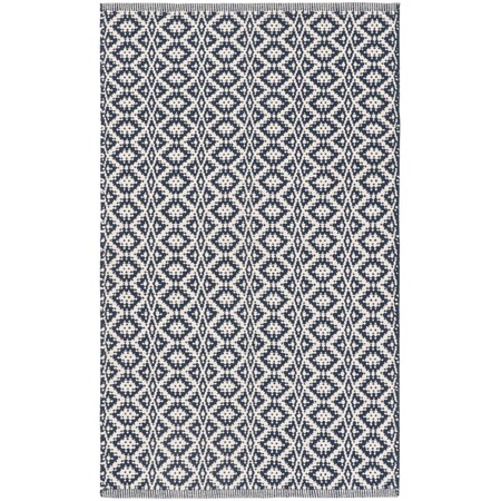 Safavieh 6 x 6 ft. Montauk Round Area Rug; Ivory & Navy MTK716H-6R